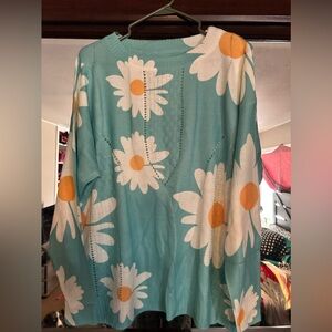 Daisy Print Knit Sweater